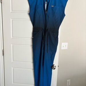 XS Figs Rafaela Blue Ombré Scrub Jumpsuit